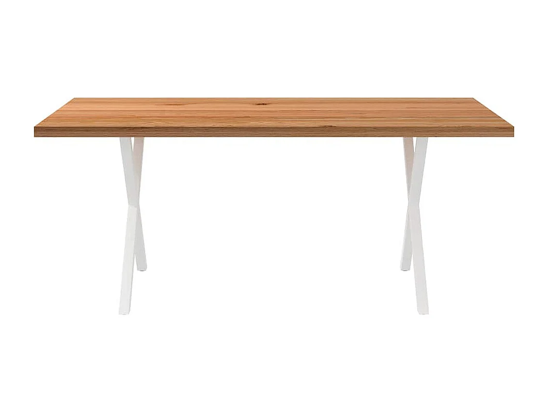 Table à manger marron clair bois de chêne massif rectangulaire