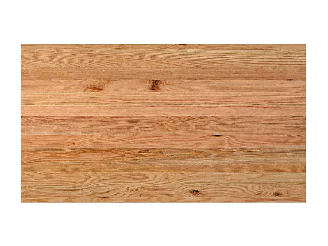 Table à manger marron clair bois de chêne massif rectangulaire