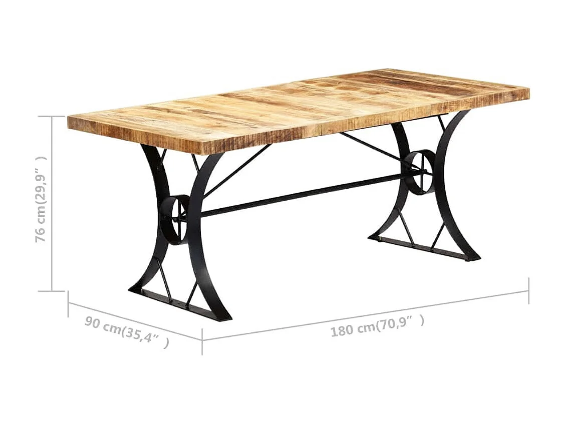 Table de salle à manger 180x90x76 cm Bois de manguier massif