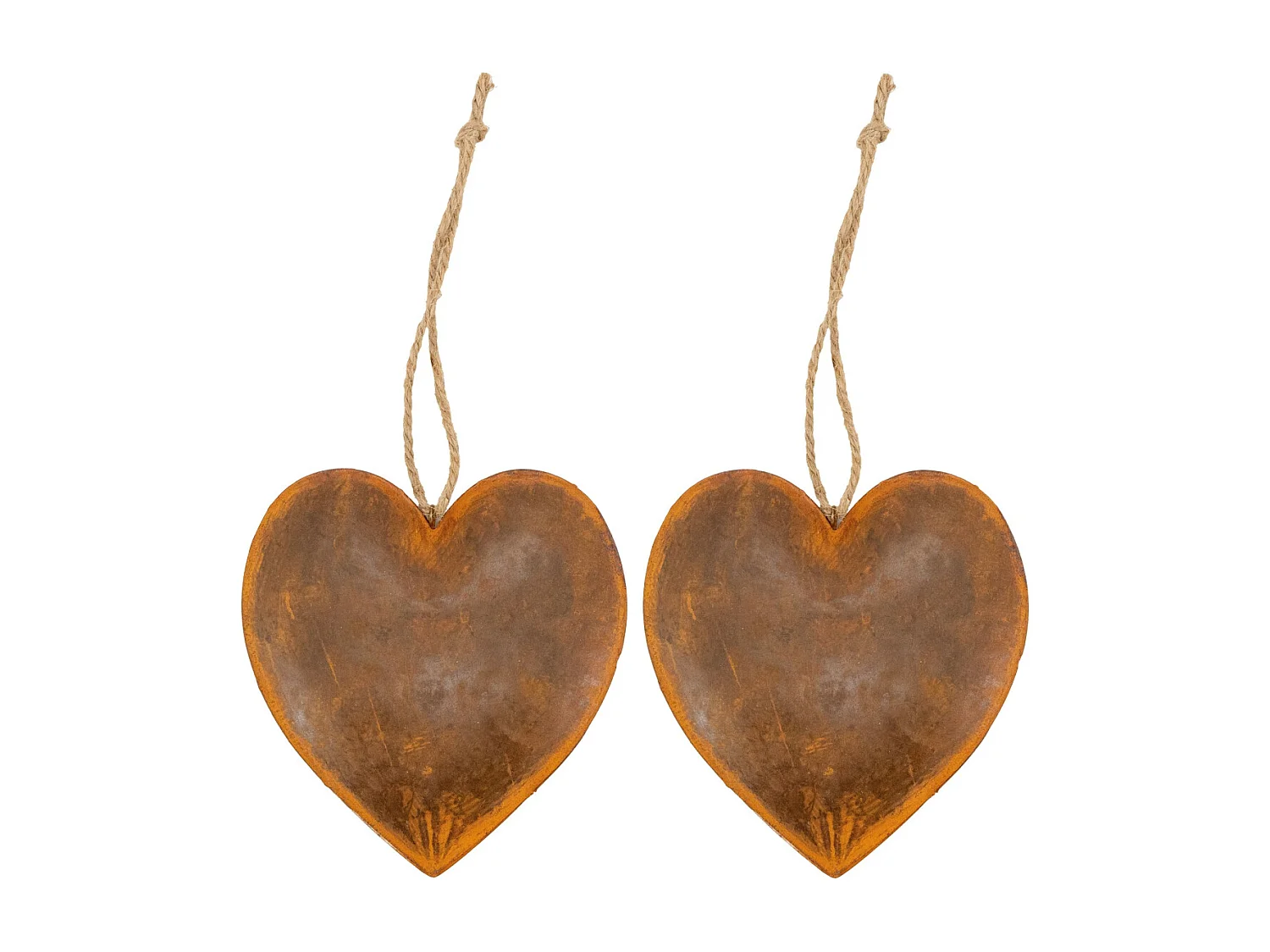 Coeur en métal vieilli Lot de 2