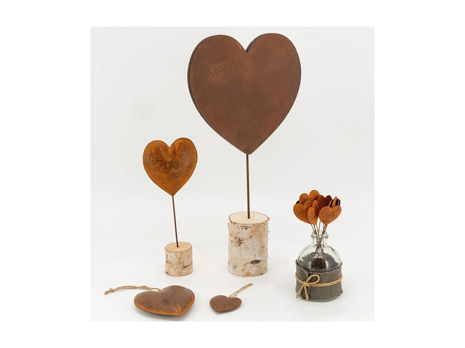 Coeur en métal vieilli Lot de 2