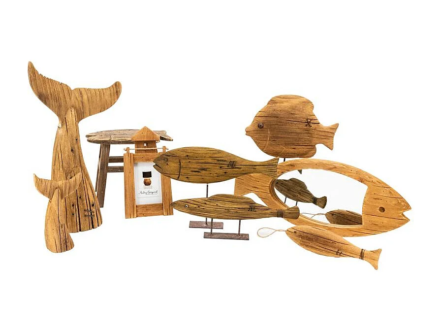 Poisson en paulownia à suspendre