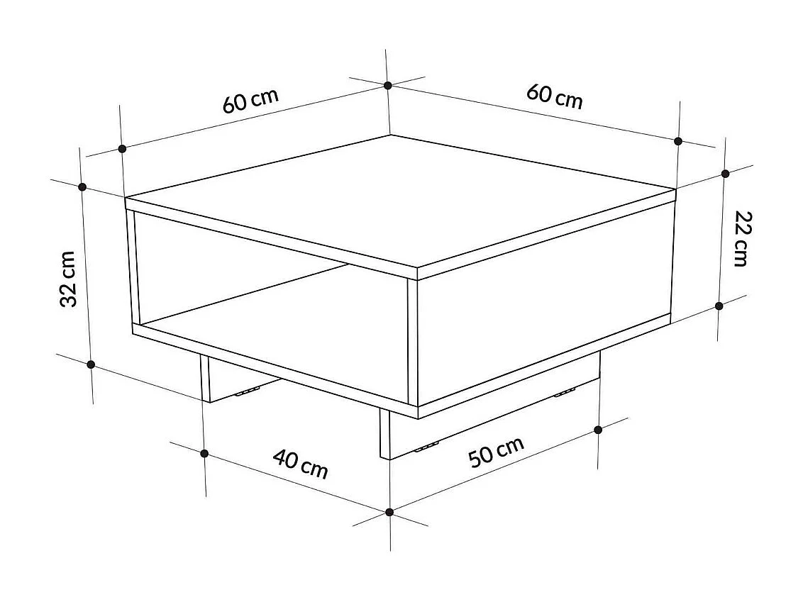Table basse en aggloméré anthracite Hola