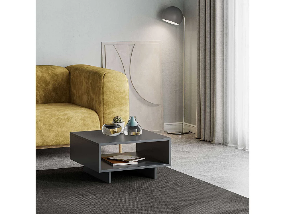 Table basse en aggloméré anthracite Hola