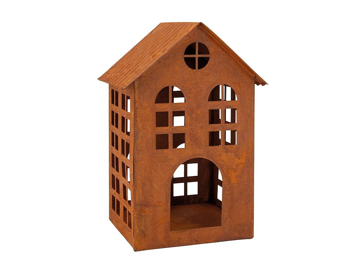 Lanterne maison en métal vieilli Lot de 3