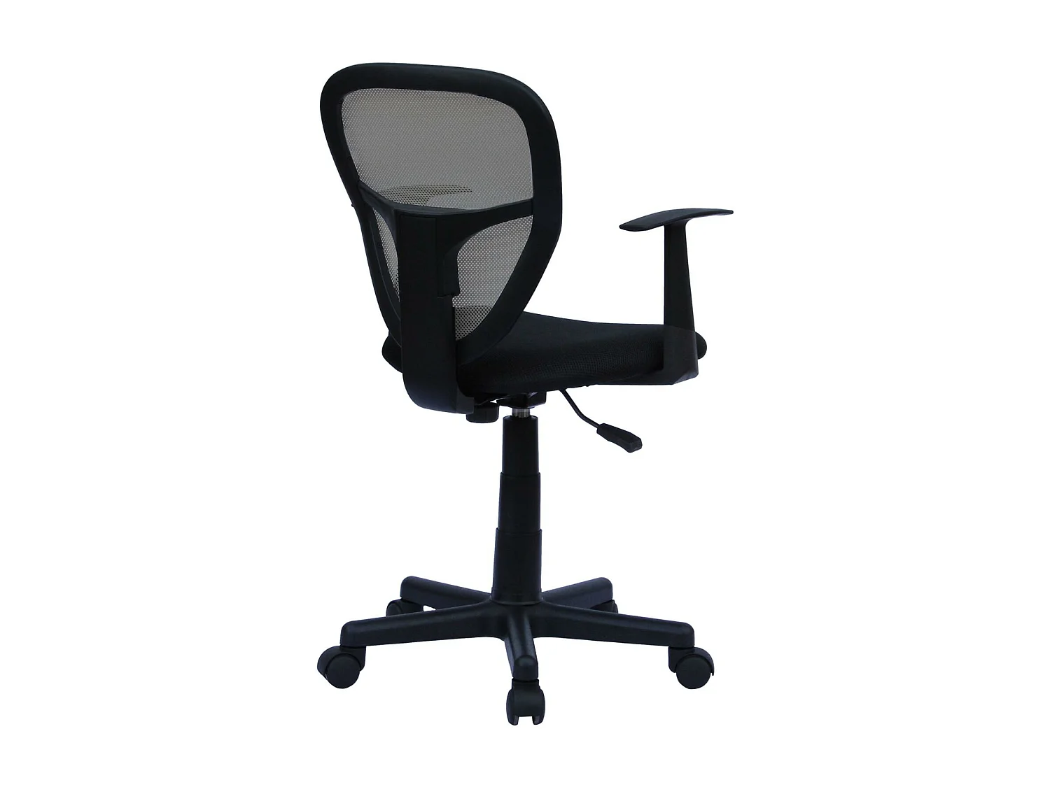 Chaise de bureau enfant STUDIO fauteuil pivotant et ergonomique avec accoudoirs, siège à roulettes hauteur réglable, mesh noir/gris
