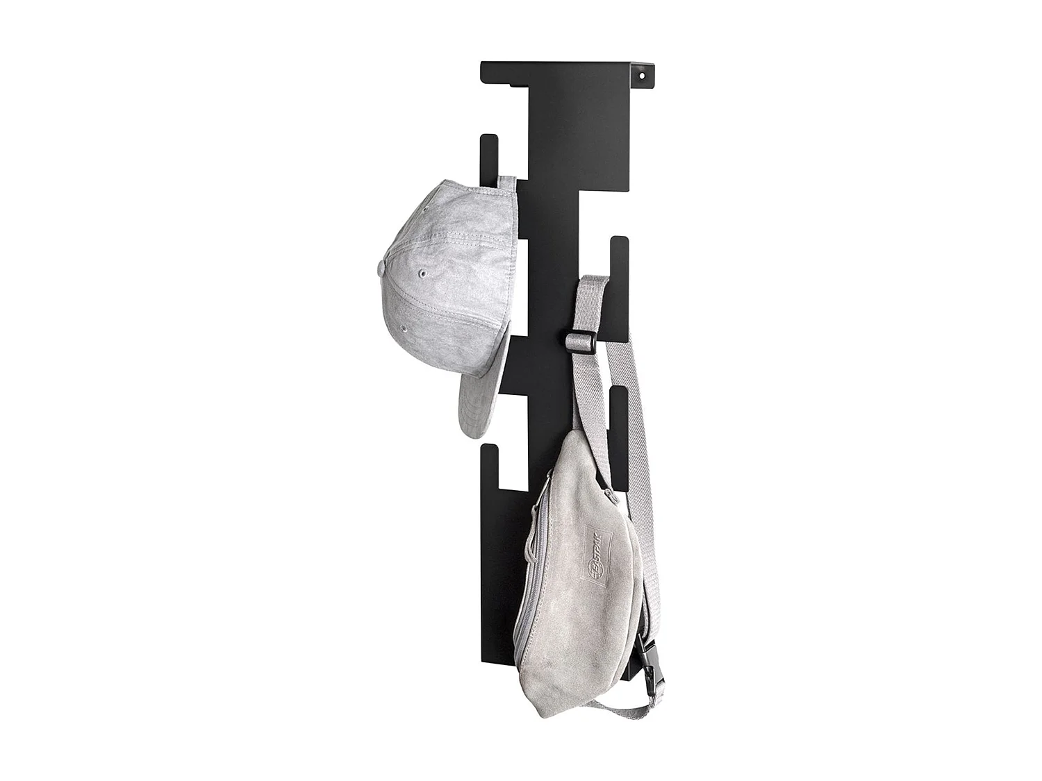 Garderobe murale, Patère murale en métal coloris noir -longueur 15 x profondeur 8 x hauteur 60 cm
