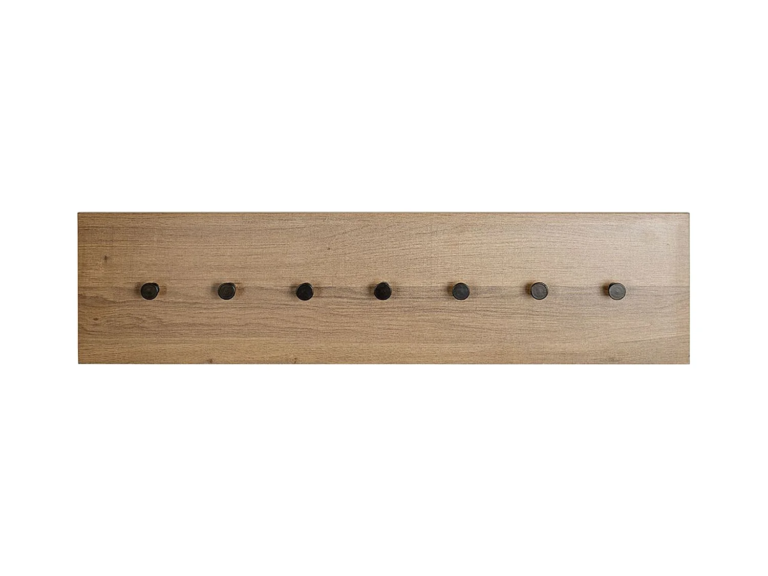 Garderobe murale, patère murale en bois coloris chêne et  métal noir -longueur  35 x profondeur 5 x hauteur 12 cm