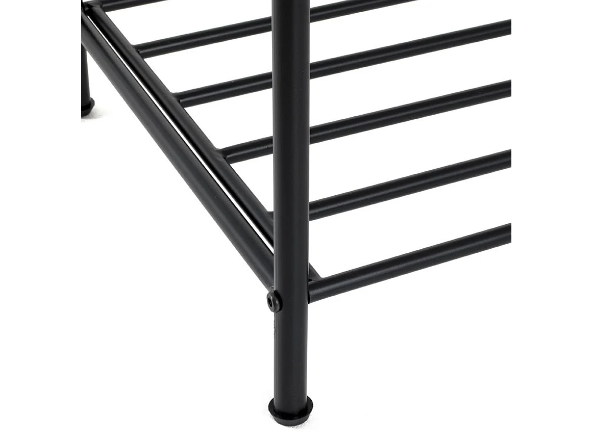 Etagère à chaussures, meuble à chaussures en métal coloris noir  -longueur 83 x profondeur 35 x hauteur 58 cm