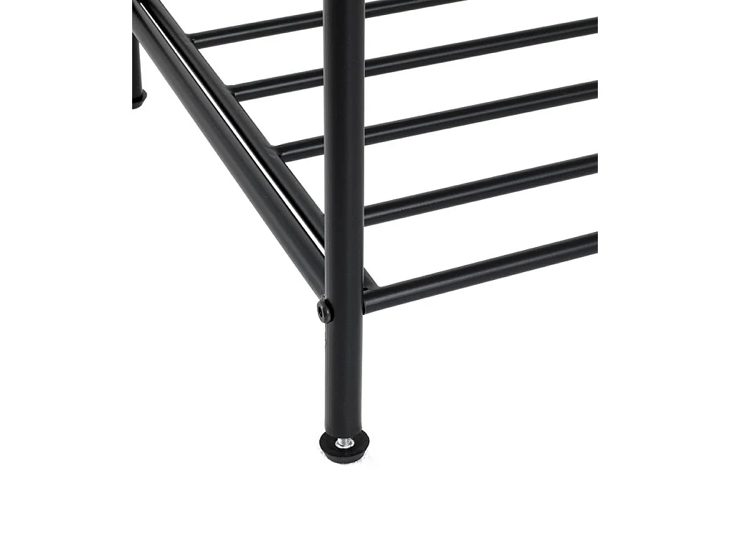 Etagère à chaussures, meuble à chaussures en métal coloris noir  -longueur 83 x profondeur 35 x hauteur 58 cm