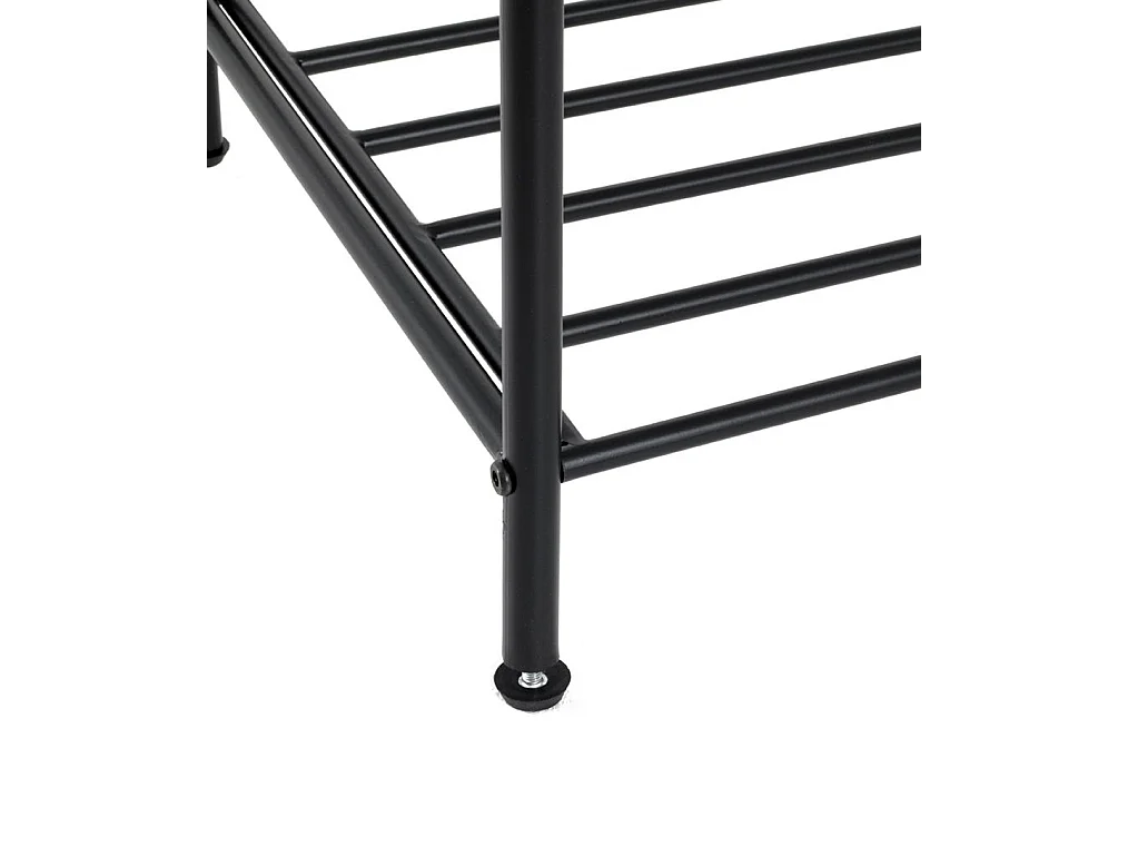 Etagère à chaussures, meuble à chaussures en métal coloris noir  -longueur 83 x profondeur 35 x hauteur 37 cm