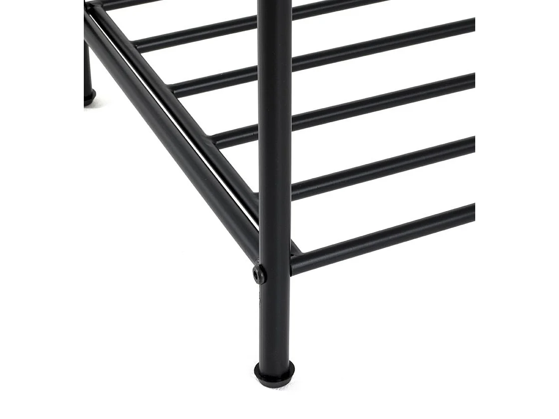 Etagère à chaussures, meuble à chaussures en métal coloris noir  -longueur 83 x profondeur 35 x hauteur 37 cm