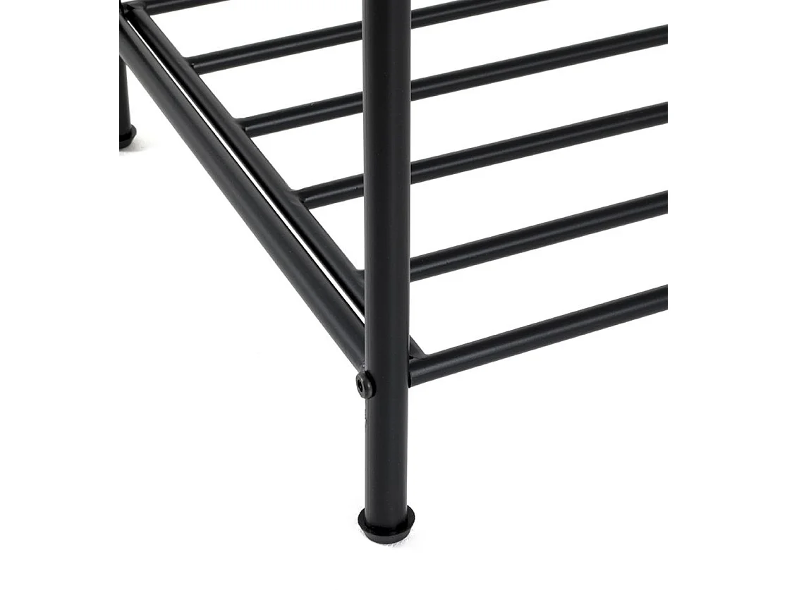 Etagère à chaussures, meuble à chaussures en métal coloris noir  -longueur 83 x profondeur 35 x hauteur 78 cm