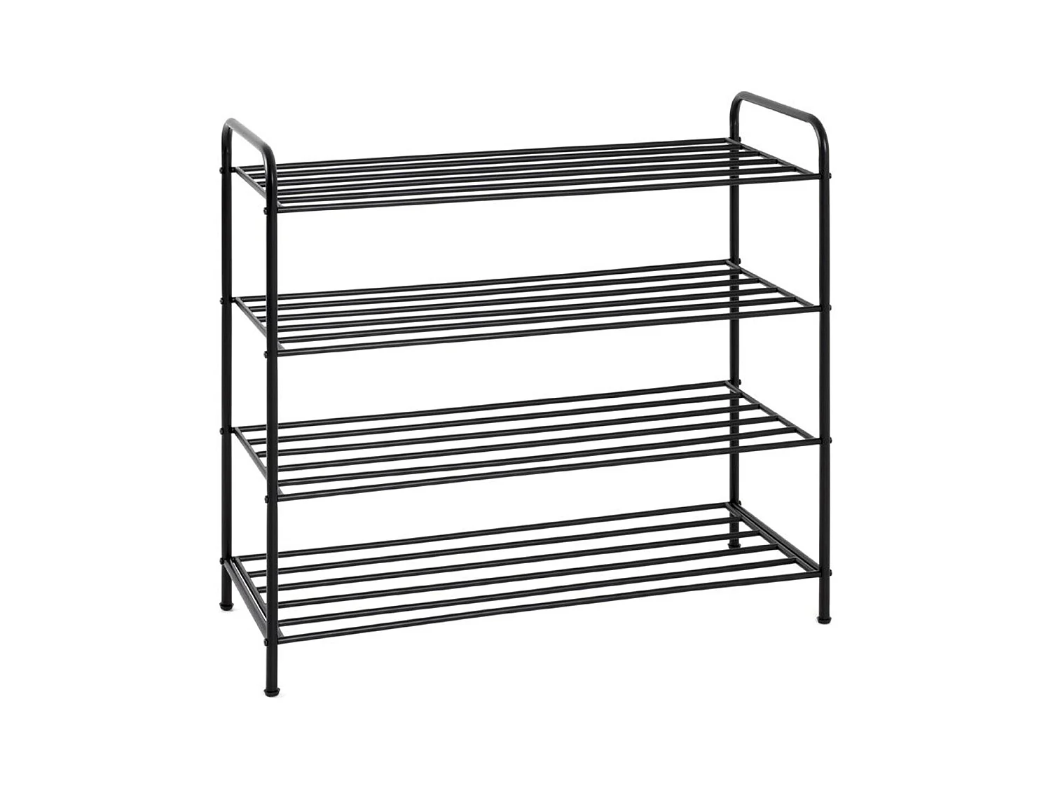 Etagère à chaussures, meuble à chaussures en métal coloris noir  -longueur 83 x profondeur 35 x hauteur 78 cm