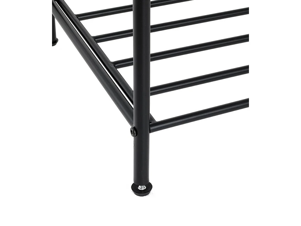 Etagère à chaussures, meuble à chaussures en métal coloris noir  -longueur 83 x profondeur 35 x hauteur 78 cm