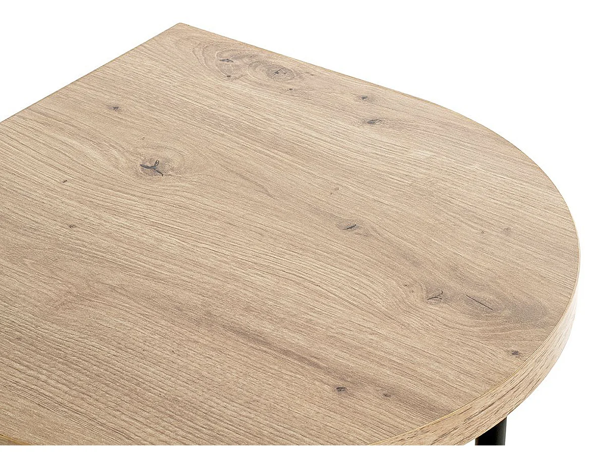 Chariot de service, desserte en bois chêne, métal noir -longueur 40 x profondeur 40 x hauteur 45 cm