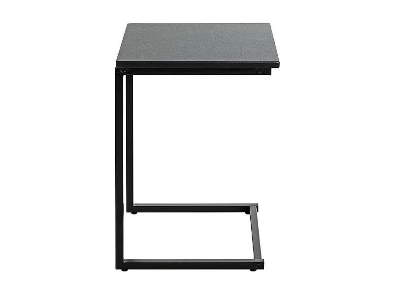 Table d'appoint, Table de salon en métal et bois coloris noir - longueur 33 x profondeur 35 x hauteur 60 cm