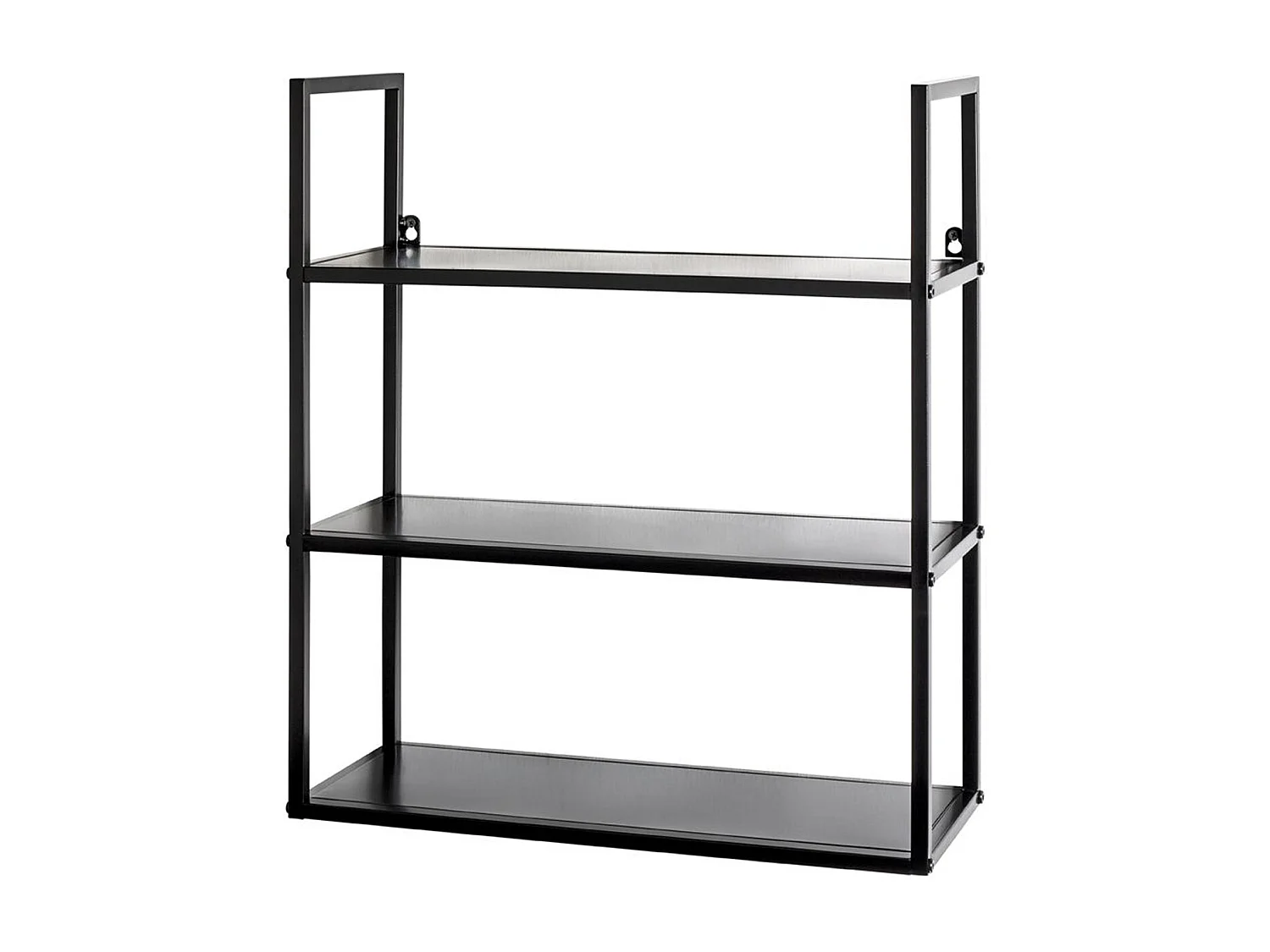 Etagère murale, meuble étagère murale en métal coloris noir -longueur 50 x profondeur 20 x hauteur 58 cm