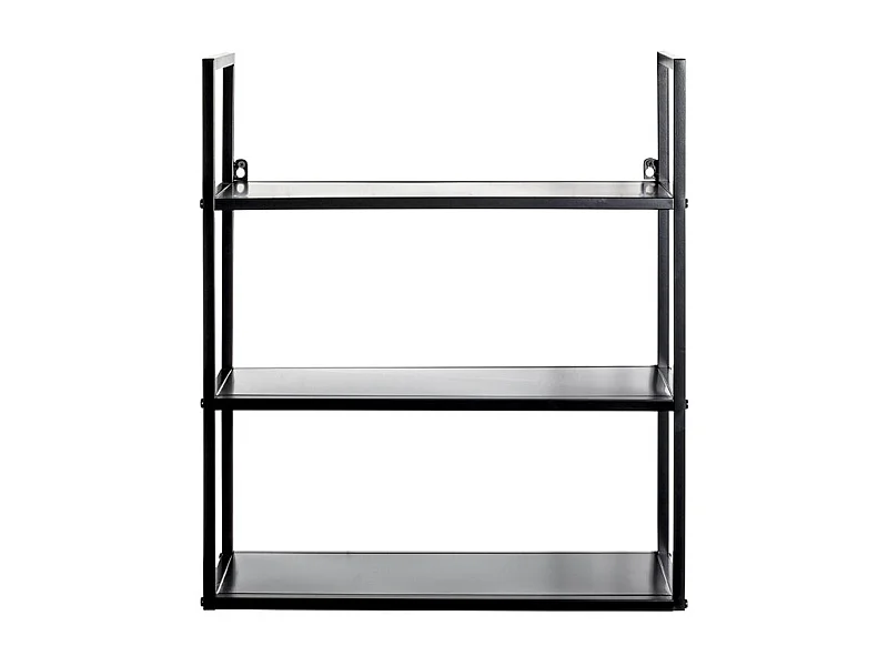 Etagère murale, meuble étagère murale en métal coloris noir -longueur 50 x profondeur 20 x hauteur 58 cm
