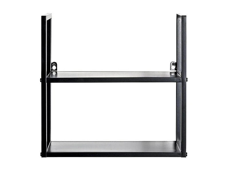 Etagère murale, meuble étagère murale en métal coloris noir   -longueur 36 x profondeur 15 x hauteur 36 cm