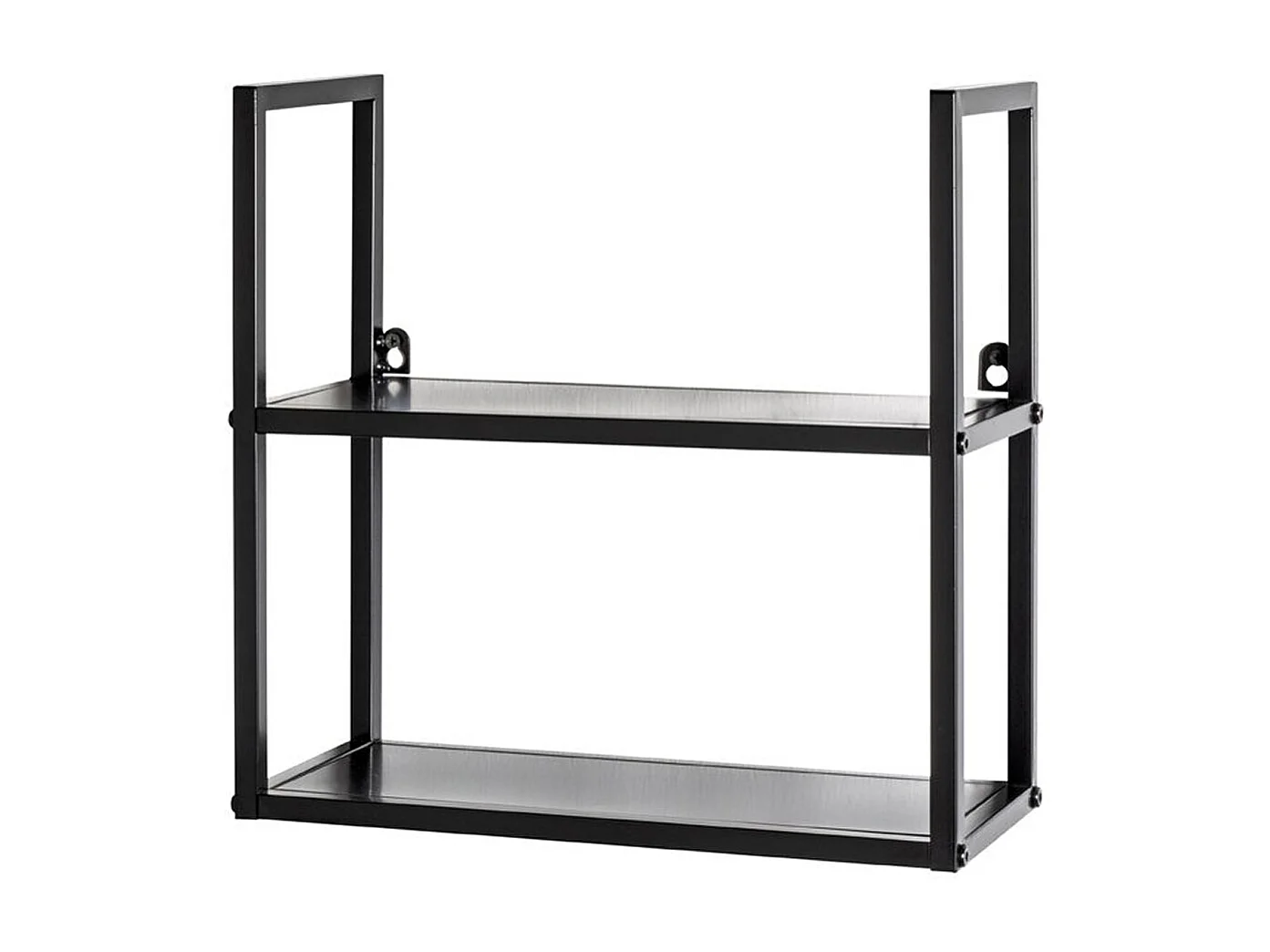 Etagère murale, meuble étagère murale en métal coloris noir   -longueur 36 x profondeur 15 x hauteur 36 cm