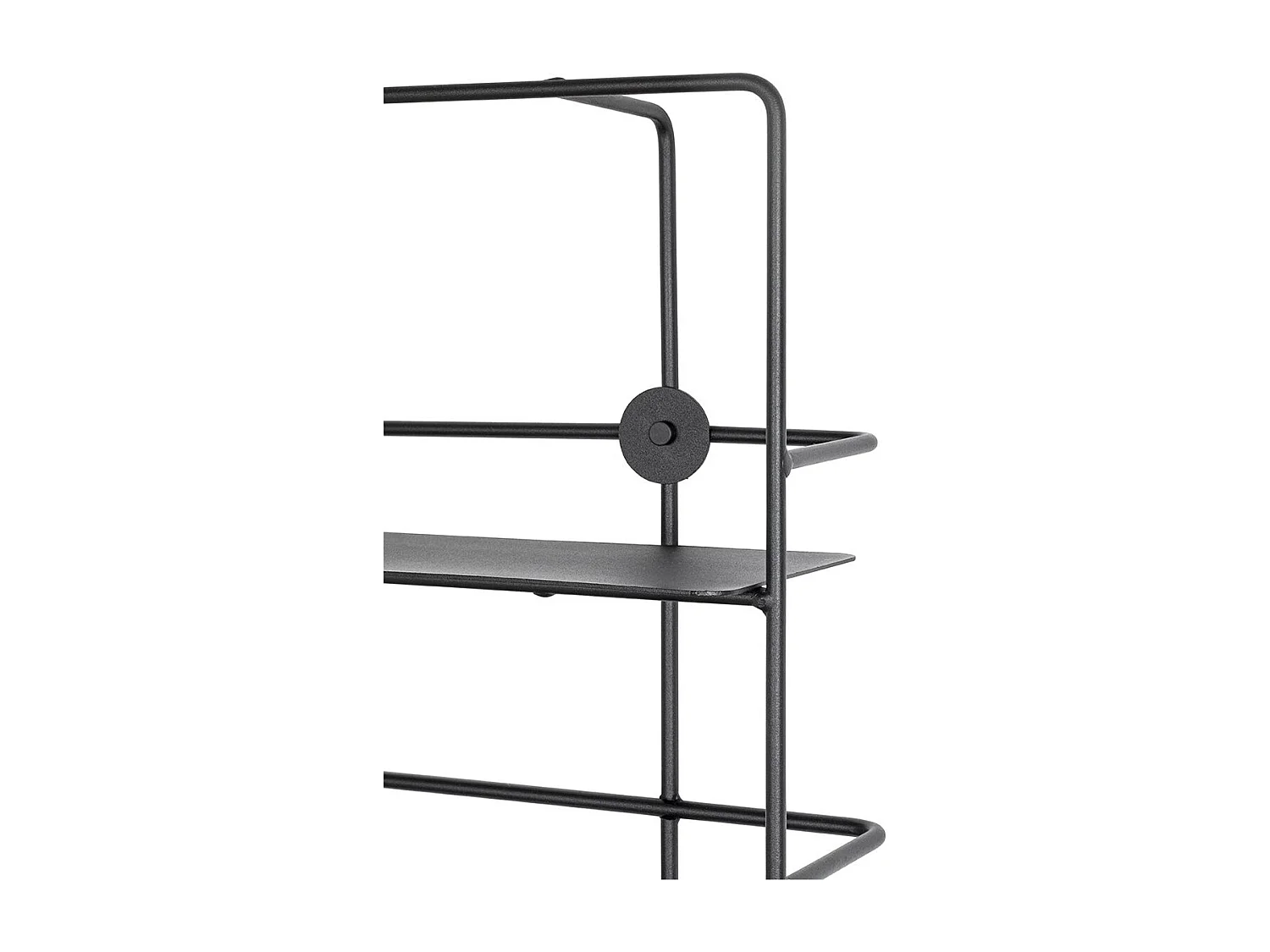 Etagère murale, meuble étagère murale en métal coloris noir  - longueur 37 x profondeur 14 x hauteur 103 cm