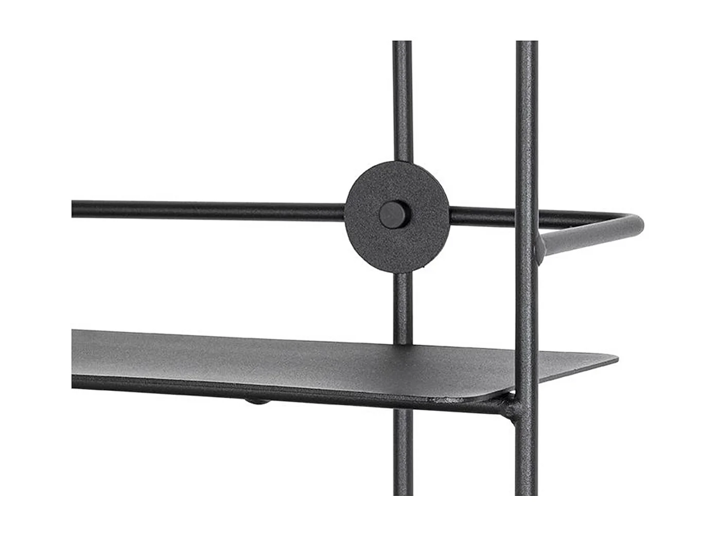 Etagère murale, meuble étagère murale en métal coloris noir  - longueur 90 x profondeur 14 x hauteur 21 cm