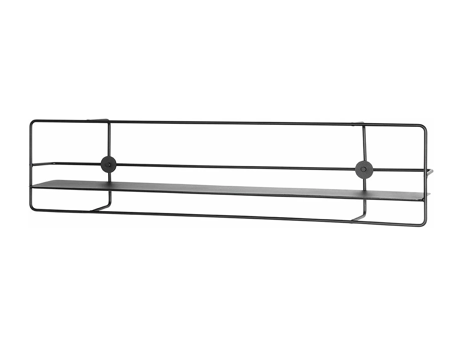 Etagère murale, meuble étagère murale en métal coloris noir  - longueur 90 x profondeur 14 x hauteur 21 cm