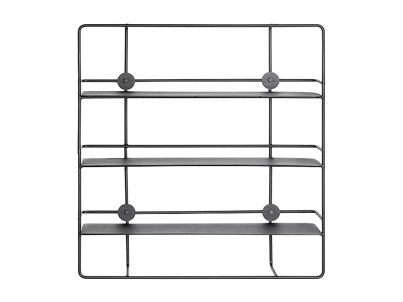 Etagère murale, meuble étagère murale en métal coloris noir -longueur 53 x profondeur 14 x hauteur 56 cm