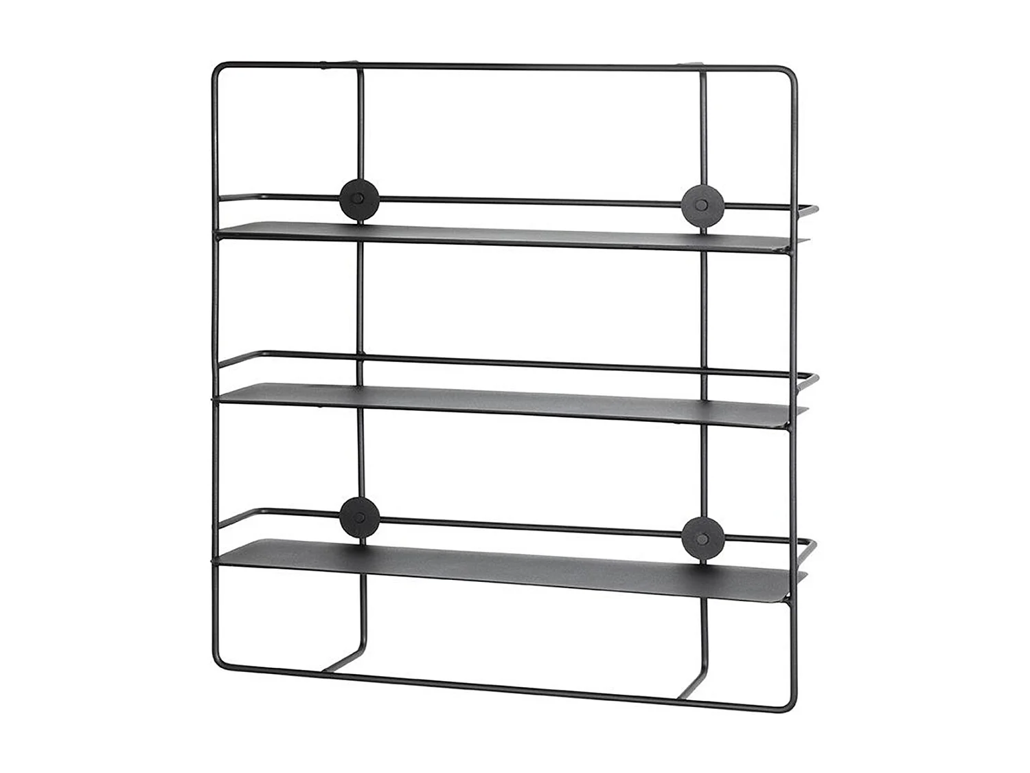 Etagère murale, meuble étagère murale en métal coloris noir -longueur 53 x profondeur 14 x hauteur 56 cm