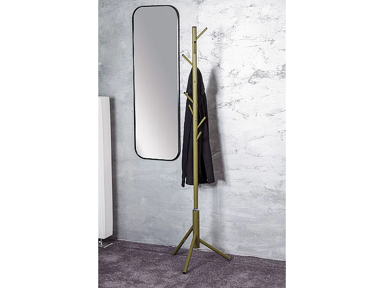 Porte-manteau avec 8 crochets en métal coloris vert  - diamètre 48 x hauteur 173 cm