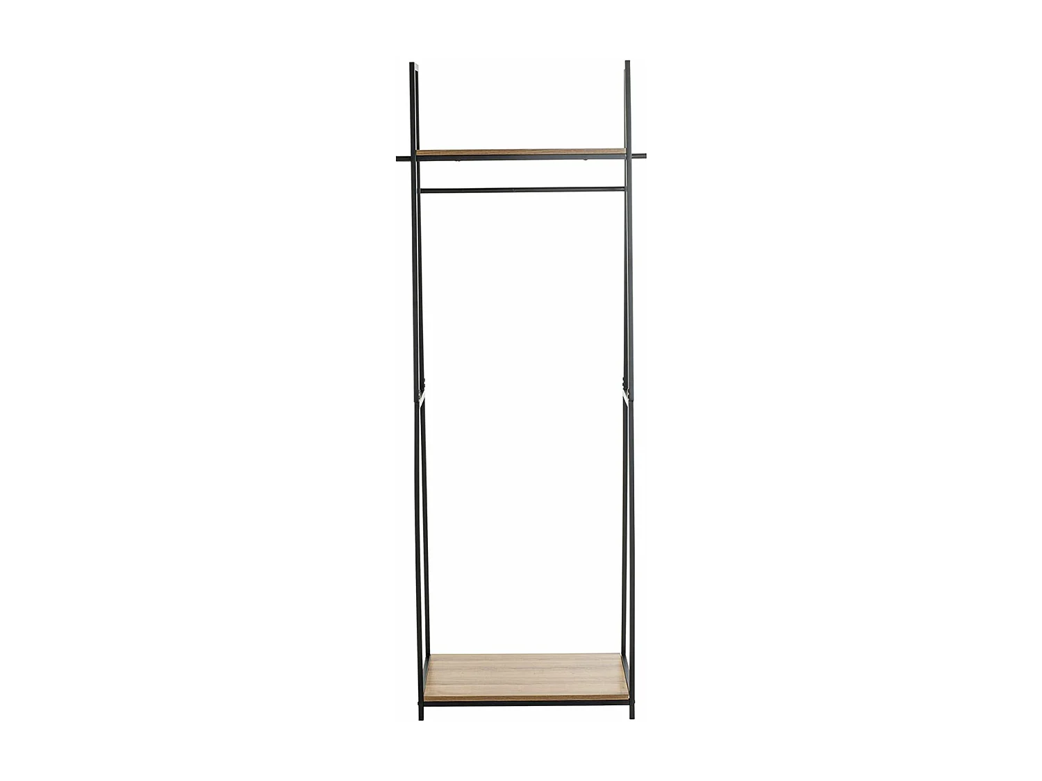 Porte-manteau en bois coloris chêne et métal coloris noir - Longueur 68 x profondeur 40 x hauteur 166 cm