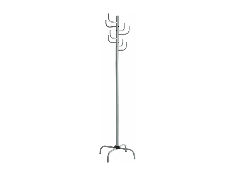 Porte-manteau avec 8 crochets en métal coloris gris - diamètre 37 x hauteur 180 cm
