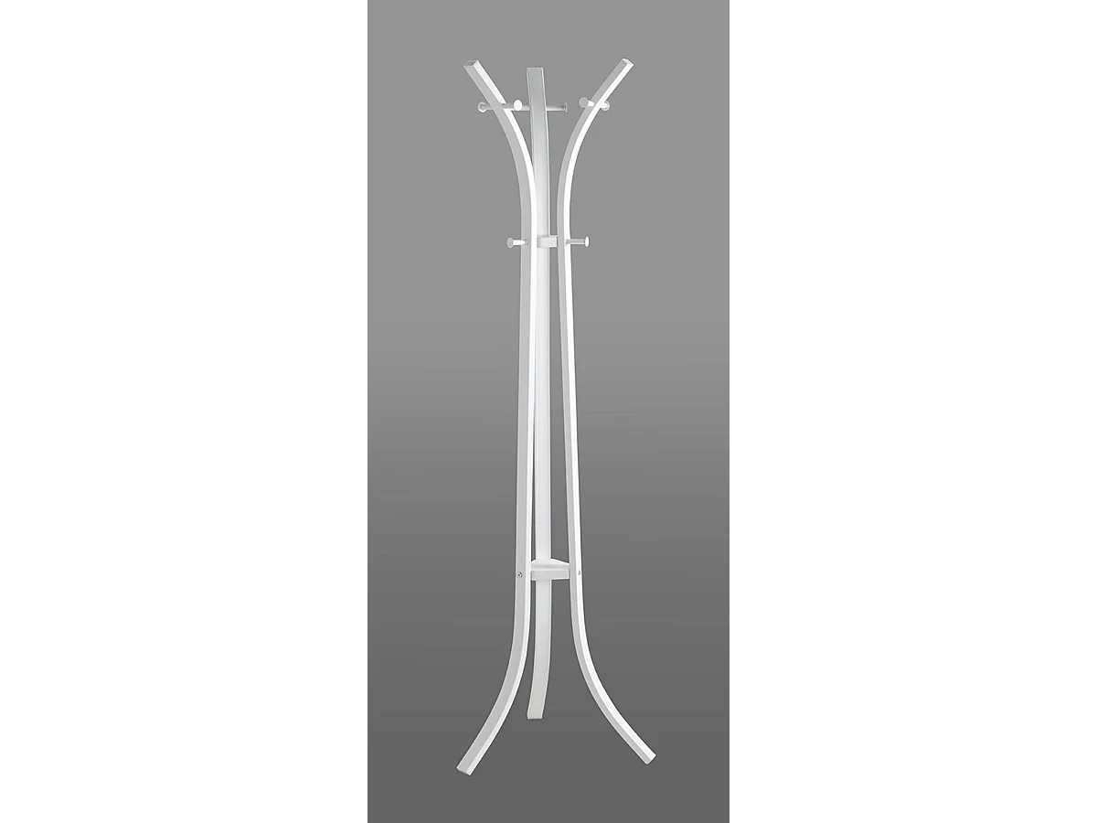 Porte-manteau avec 9 crochets en métal coloris blanc - diamètre 45 x hauteur 177 cm