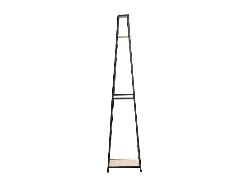 Porte-manteau en bois coloris chêne et métal coloris noir  -longueur 38 x profondeur 40 x hauteur 166  cm