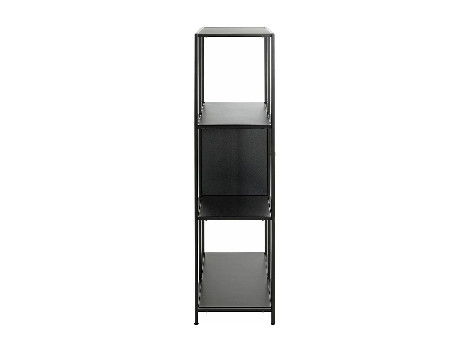 Etagère, meuble étagère avec 1 porte en métal noir -longueur 80 x profondeur 37 x hauteur 134 cm
