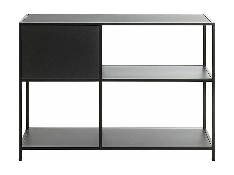 Etagère, meuble étagère en métal coloris noir  -longueur 100 x profondeur 30 x hauteur 75 cm