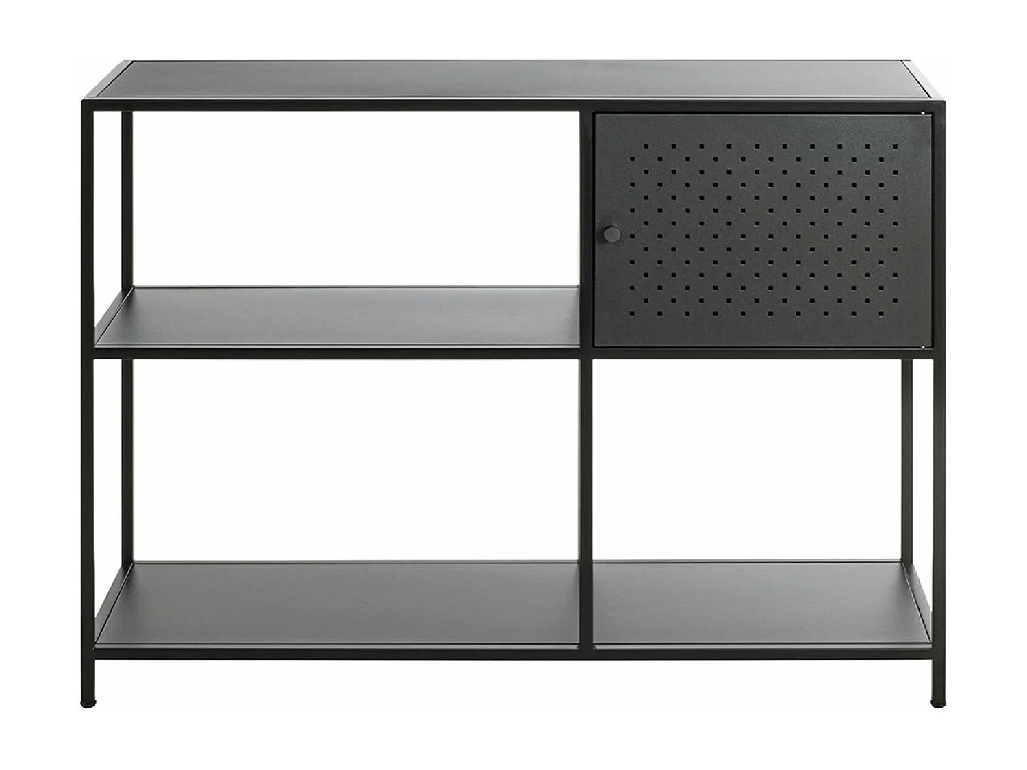 Etagère, meuble étagère en métal coloris noir  -longueur 100 x profondeur 30 x hauteur 75 cm