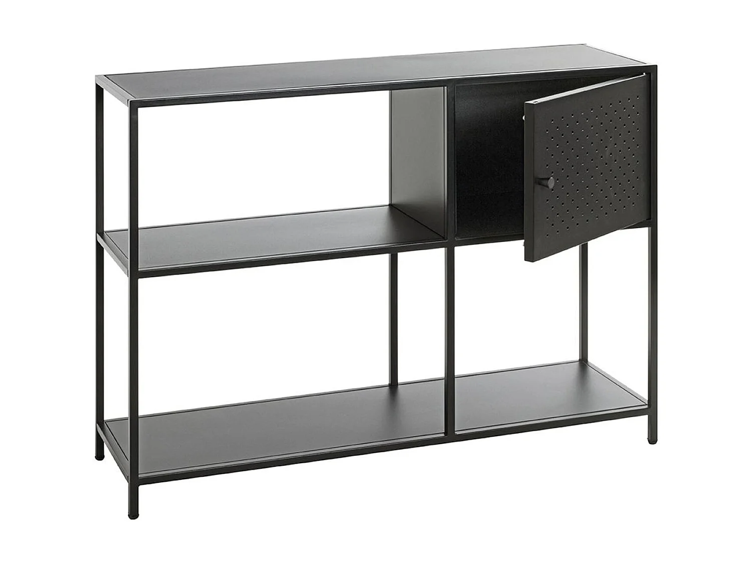 Etagère, meuble étagère en métal coloris noir  -longueur 100 x profondeur 30 x hauteur 75 cm