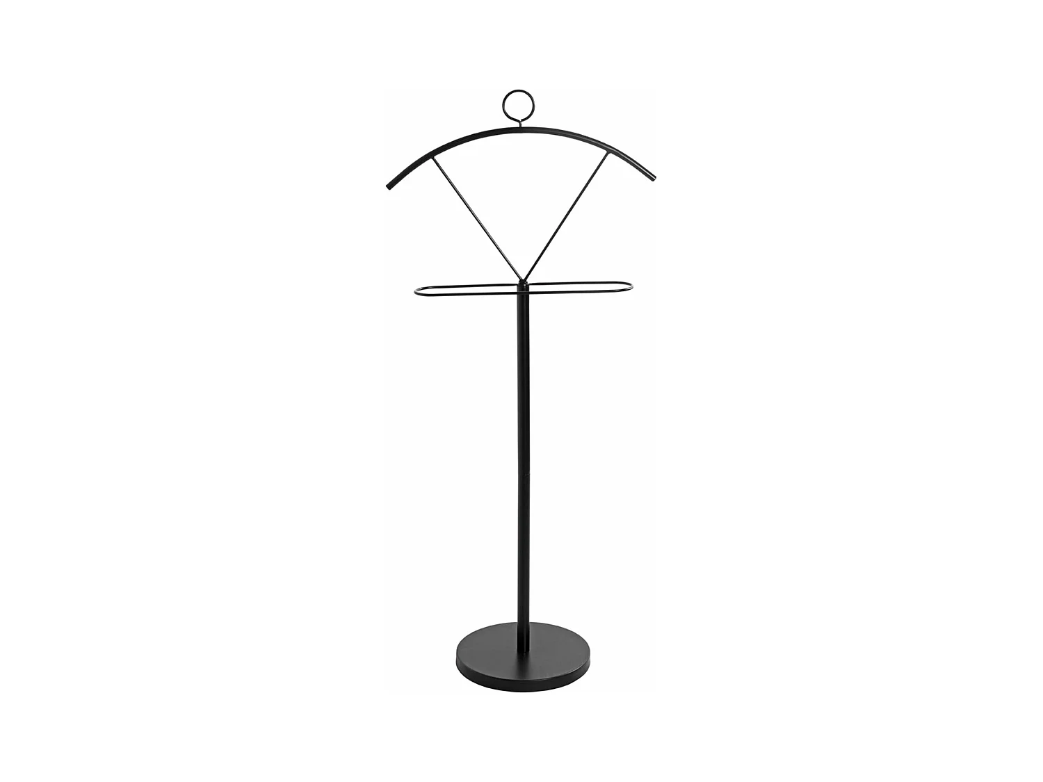 Valet de nuit , valet de chambre en métal coloris noir - longueur 51 x profondeur 28 x hauteur 117 cm