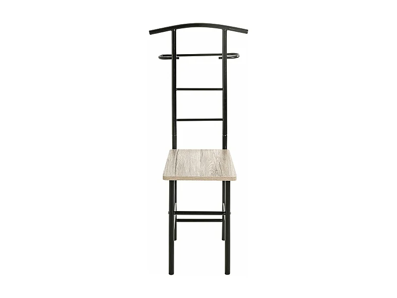 Valet de nuit , valet de chambre en bois coloris chêne San Remo et métal noir  -longueur 46 x profondeur 46 x hauteur 109 cm