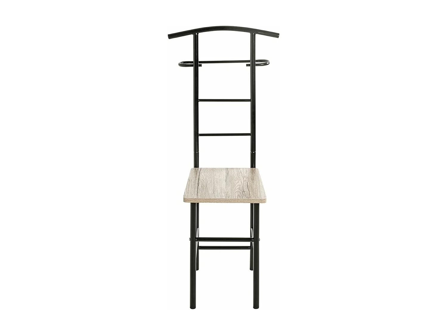 Valet de nuit , valet de chambre en bois coloris chêne San Remo et métal noir  -longueur 46 x profondeur 46 x hauteur 109 cm