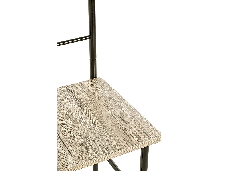 Valet de nuit , valet de chambre en bois coloris chêne San Remo et métal noir  -longueur 46 x profondeur 46 x hauteur 109 cm