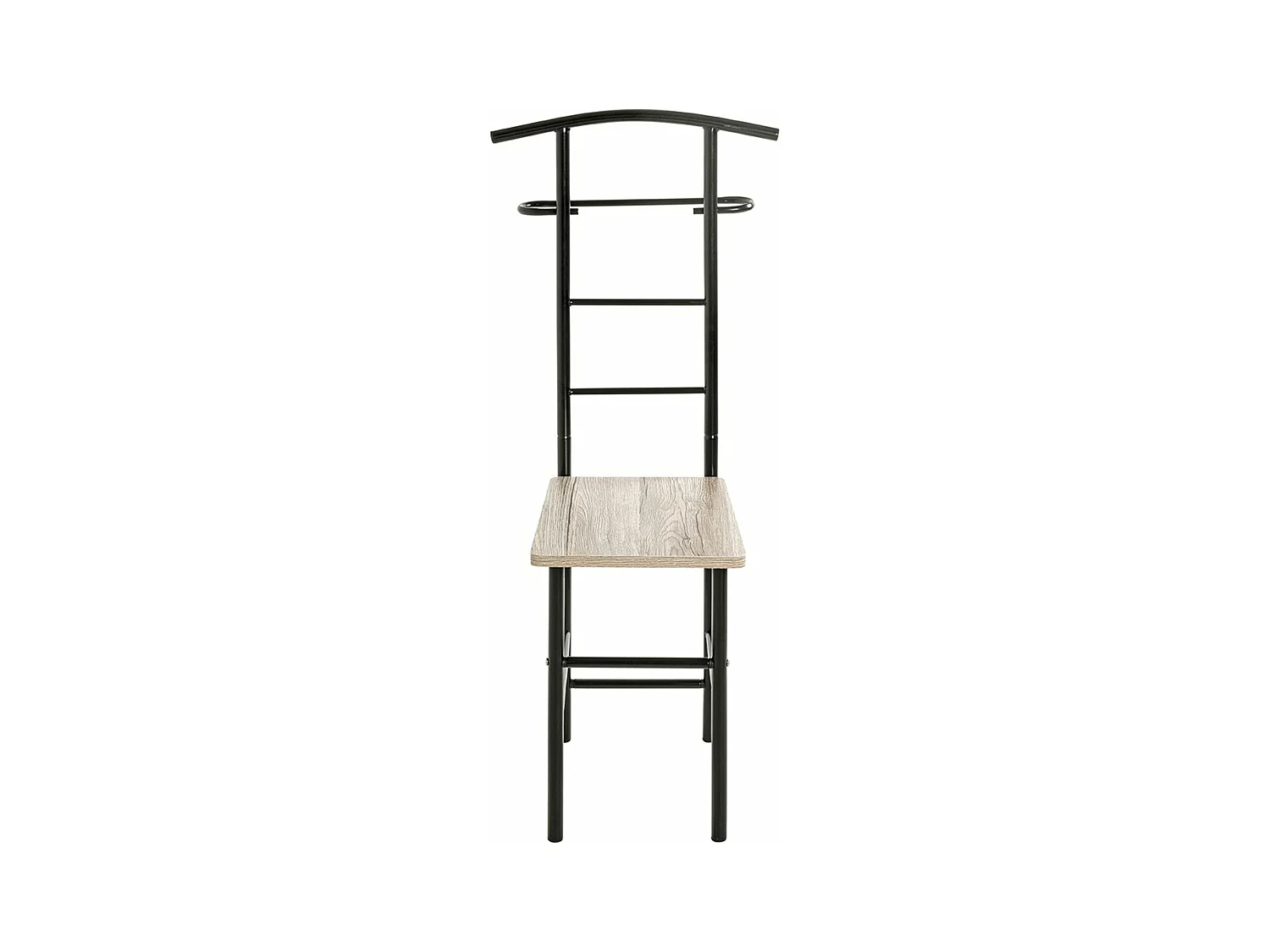 Valet de nuit , valet de chambre en bois coloris chêne San Remo et métal noir  -longueur 46 x profondeur 46 x hauteur 109 cm