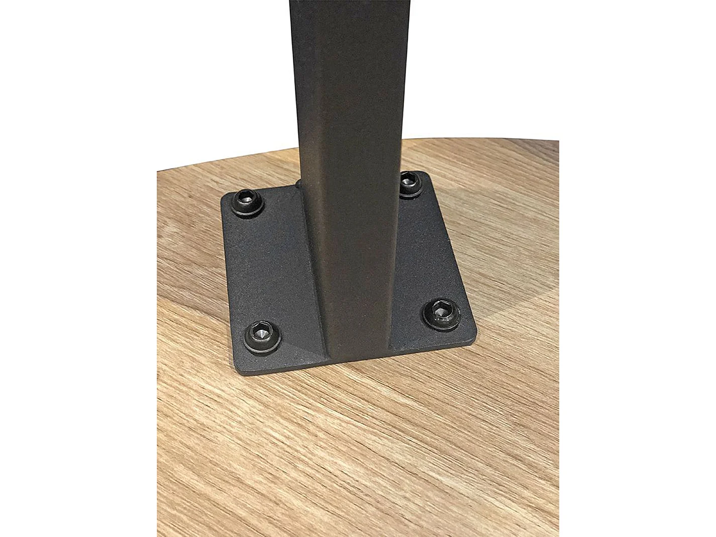 Table basse, Table de salon en bois coloris chêne et métal noir  - diamètre 75 x hauteur 42 cm