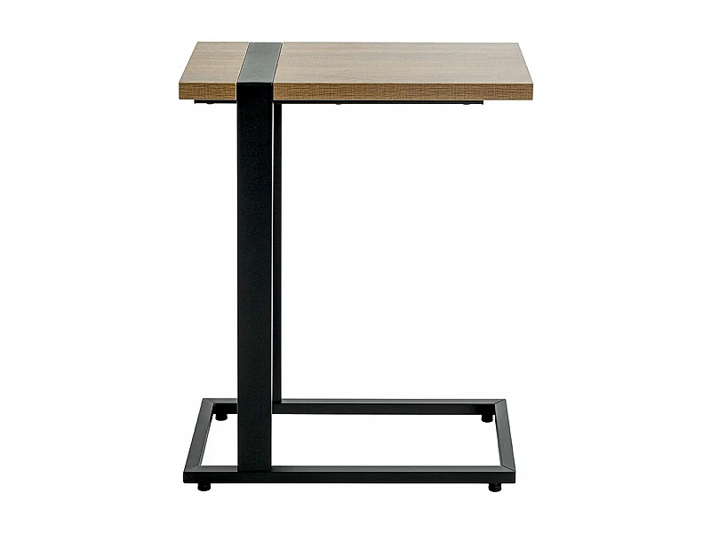 Table basse, Table de salon en bois coloris chêne et métal noir -longueur 24 x profondeur 49 x hauteur 64 cm