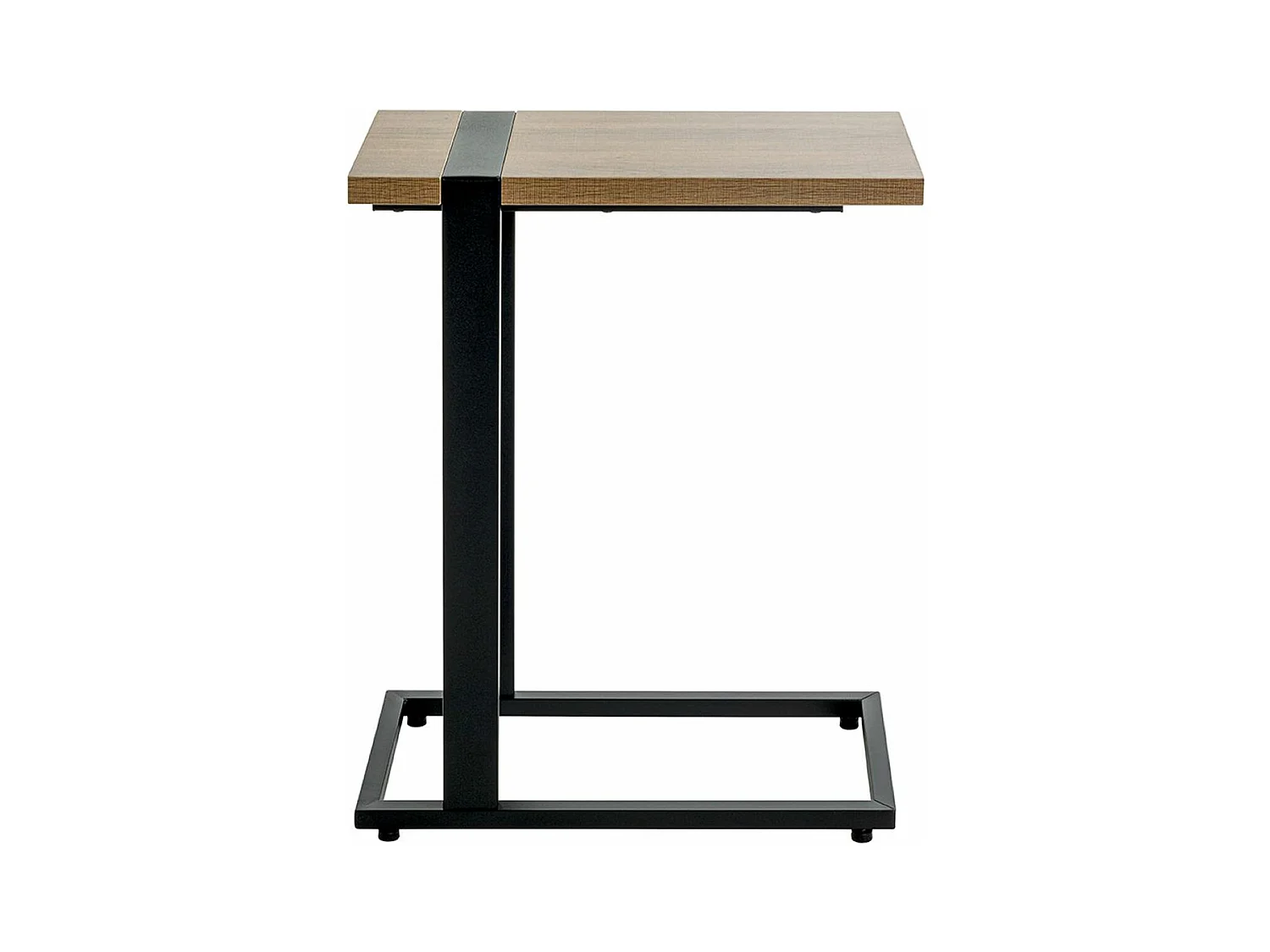 Table basse, Table de salon en bois coloris chêne et métal noir -longueur 24 x profondeur 49 x hauteur 64 cm