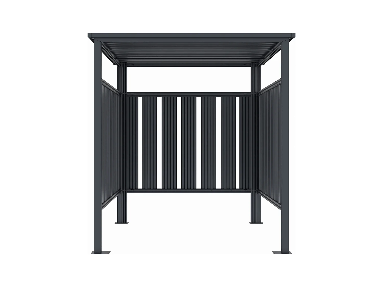 Abri à vélo multifonction en acier galvanisé gris anthracite - 3,65 m² - COPERNO