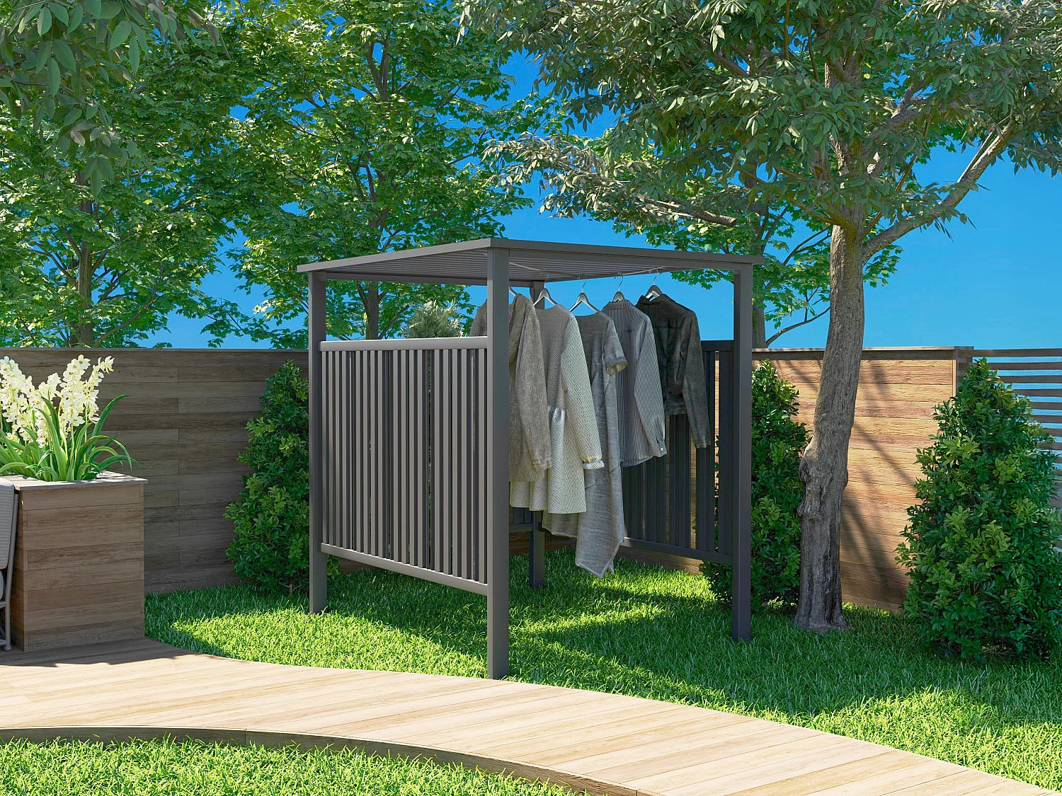 Abri à vélo multifonction en acier galvanisé gris anthracite - 3,65 m² - COPERNO