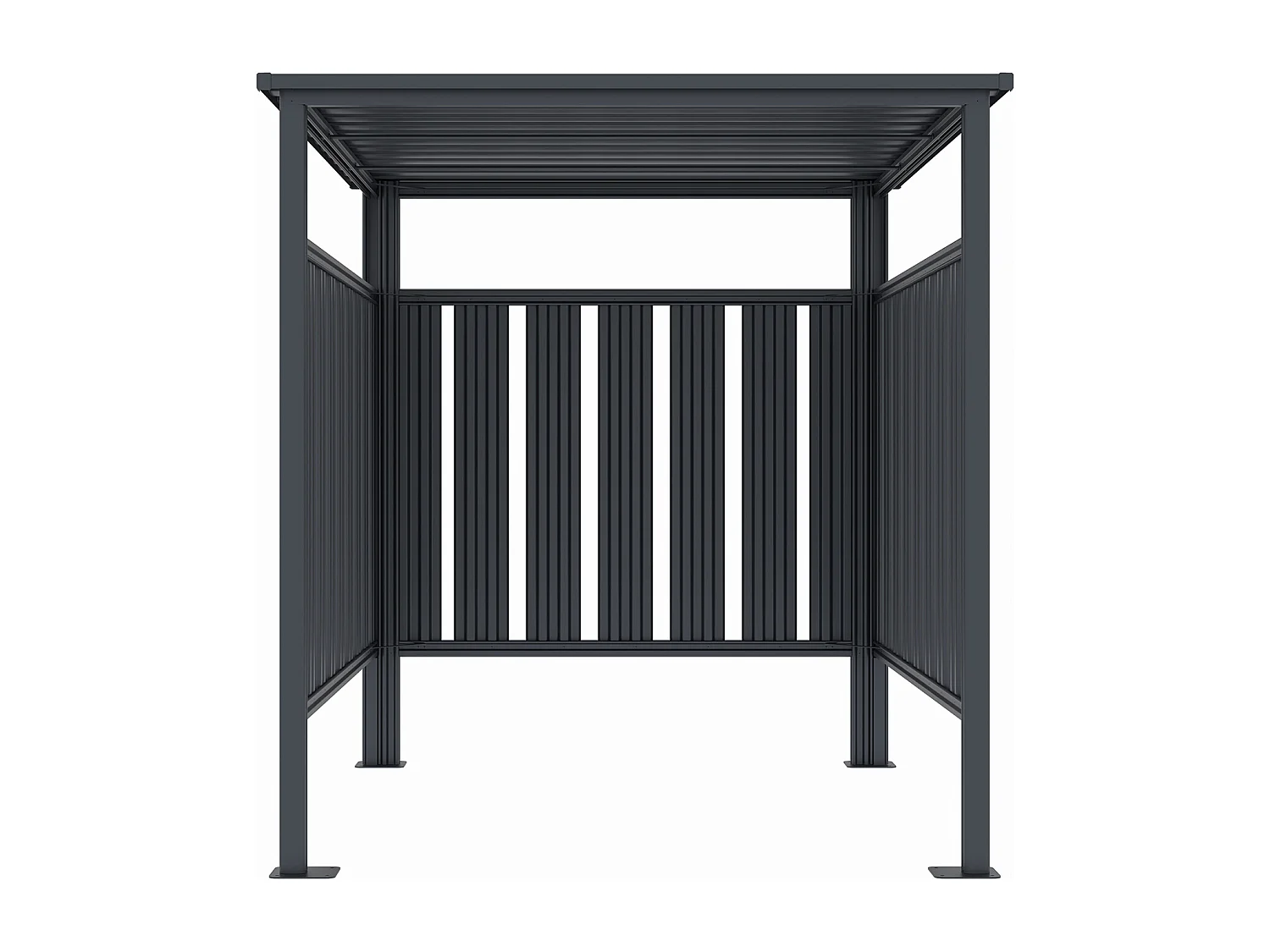 Abri à vélo multifonction en acier galvanisé gris anthracite - 3,65 m² - COPERNO